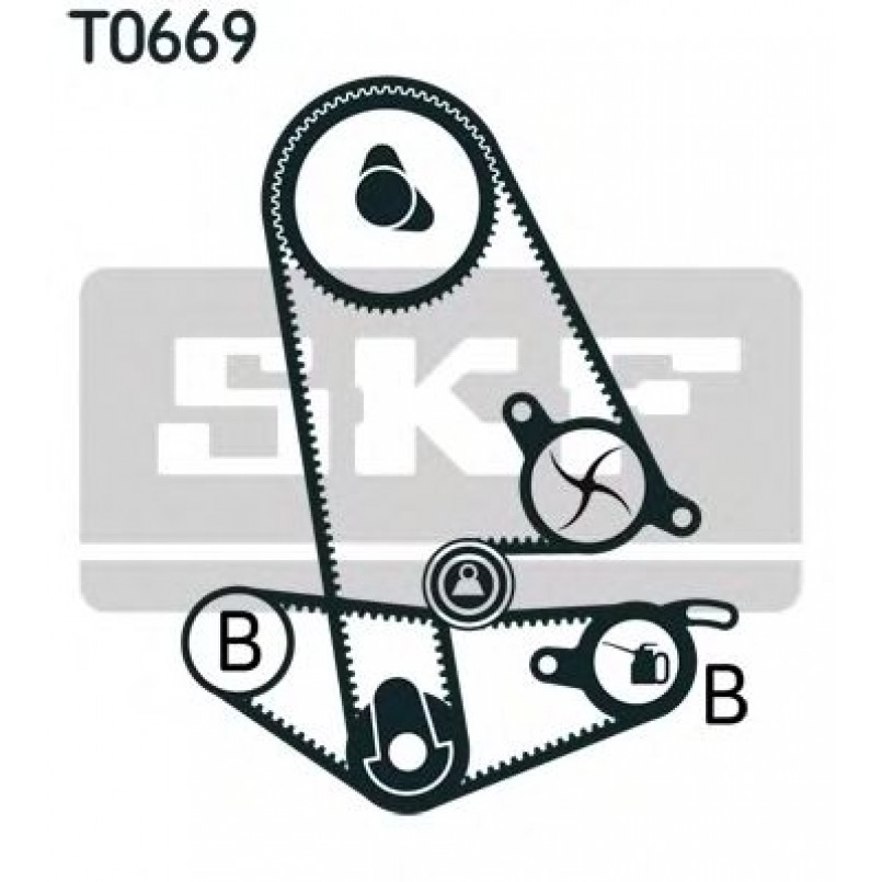 VKMC 93600 SKF Комплект ГРМ (ремінь + ролик + водяний насос)